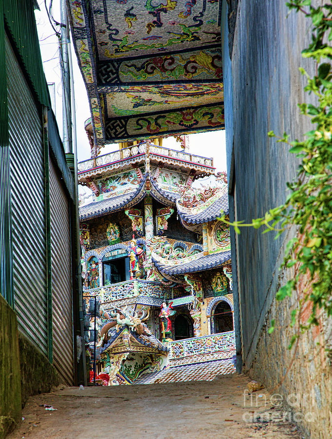 Side Street View Pagoda Da Lat  Photograph by Chuck Kuhn