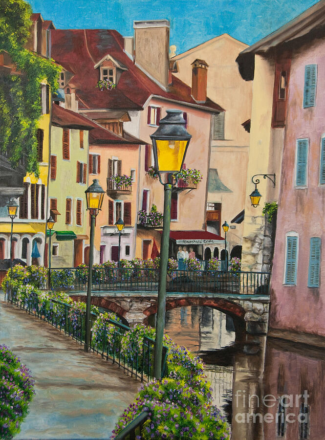Side Streets in Annecy Painting by Charlotte Blanchard