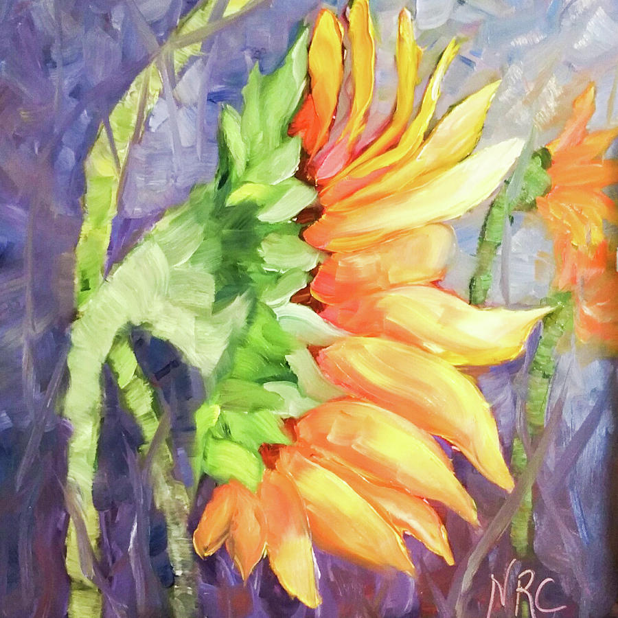 Side Sunflower Painting Photograph by Natalie Rotman Cote