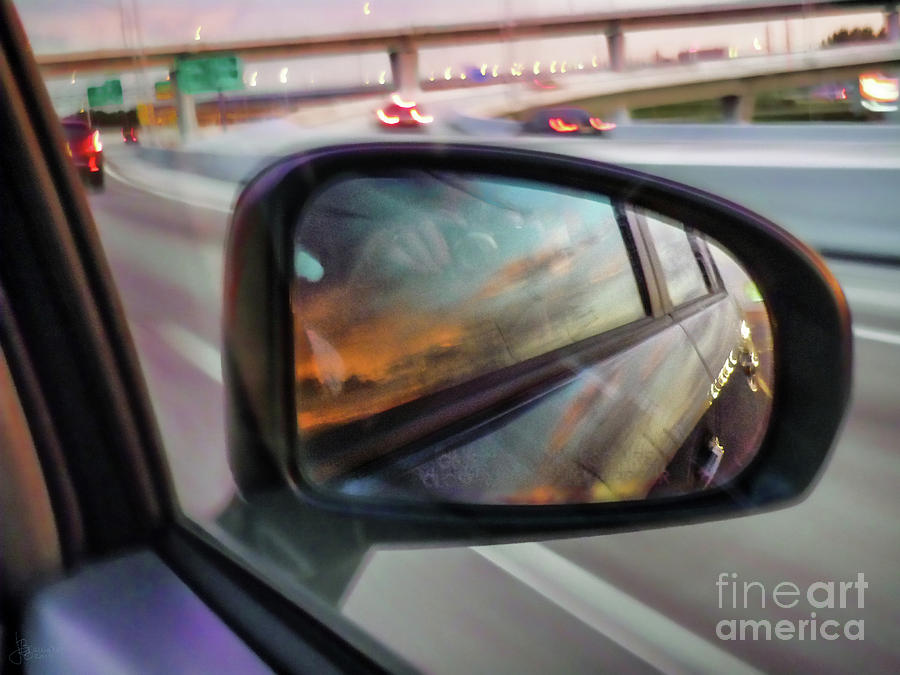 Sunset Photograph - Side View Mirror by Jeff Breiman
