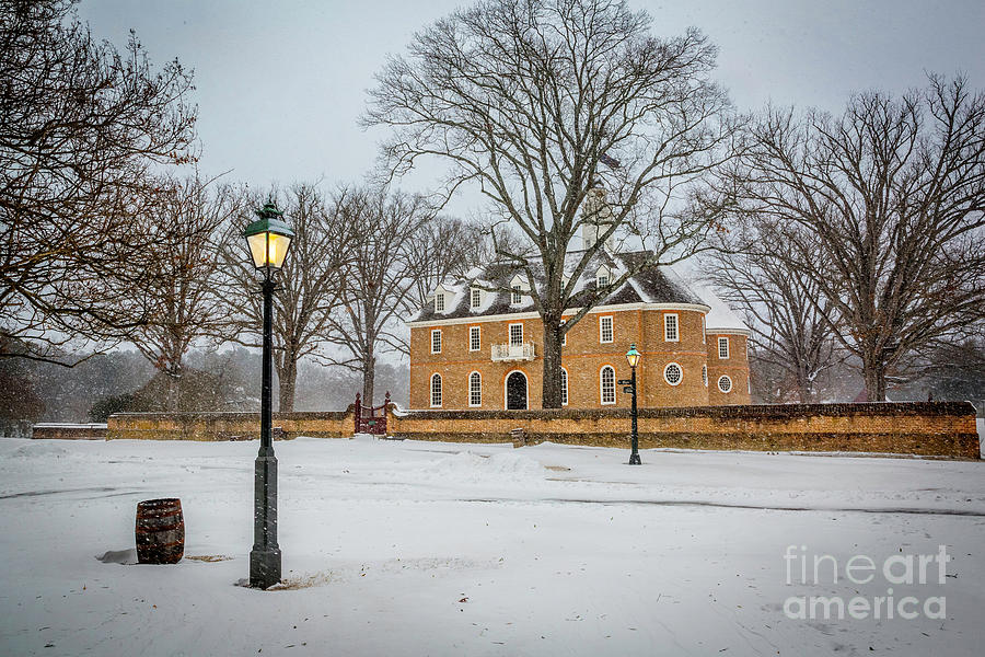 Side View of Colonial Capitol in Winter Photograph by Karen Jorstad
