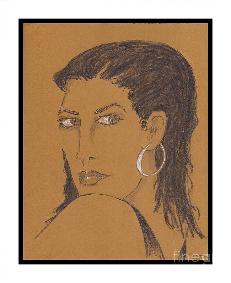 Sidelong Glance -- in Frame Drawing by Jayne Somogy