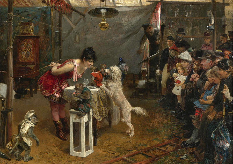 Sideshow Tricks Painting by Paul Meyerheim Sideshow Tricks Painting by Paul Meyerheim