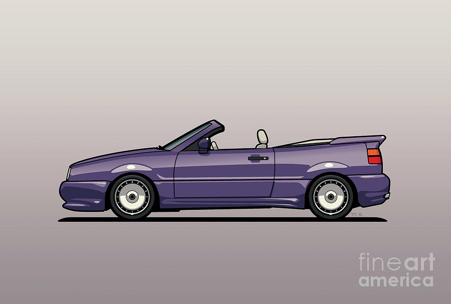 San Diego Digital Art - Sideview of an VW Corrado convertible conversion by German aftermarket and tuning specialist Zender  by Tom Mayer II Monkey Crisis On Mars