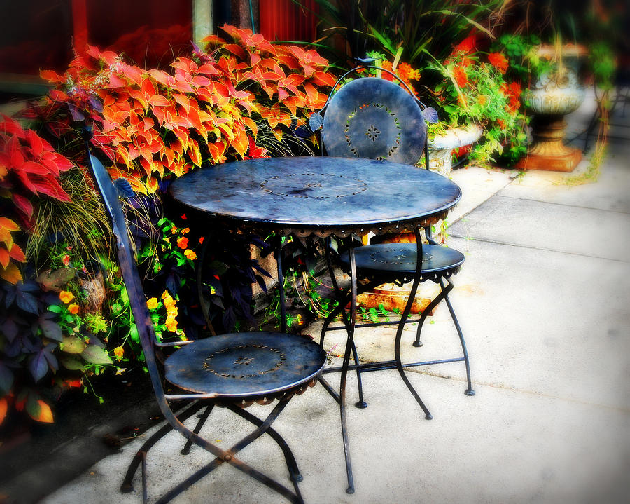 Flower Photograph - Sidewalk Cafe by Perry Webster