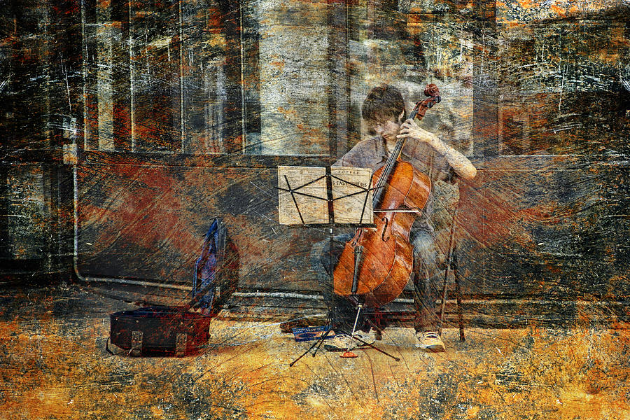 Sidewalk Cellist Photograph by Randall Nyhof