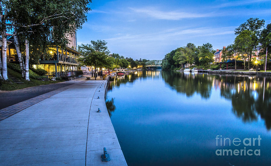 Erie Canal Photograph - Sidewalk on the Canal by Joann Long