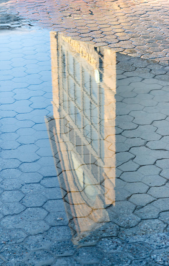 Sidewalk reflection Photograph by Nick Mares