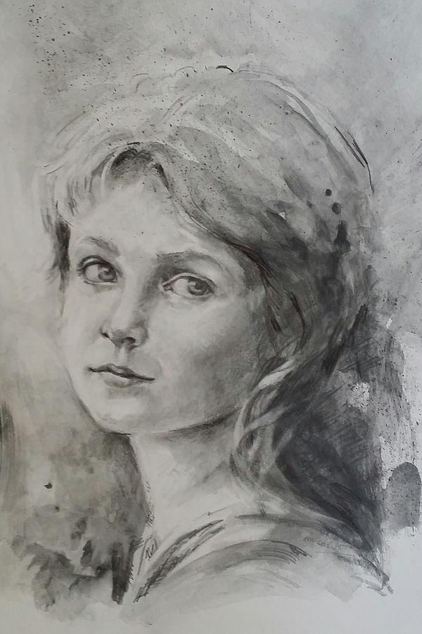 Sideways Glance Drawing by Sherry McCourt