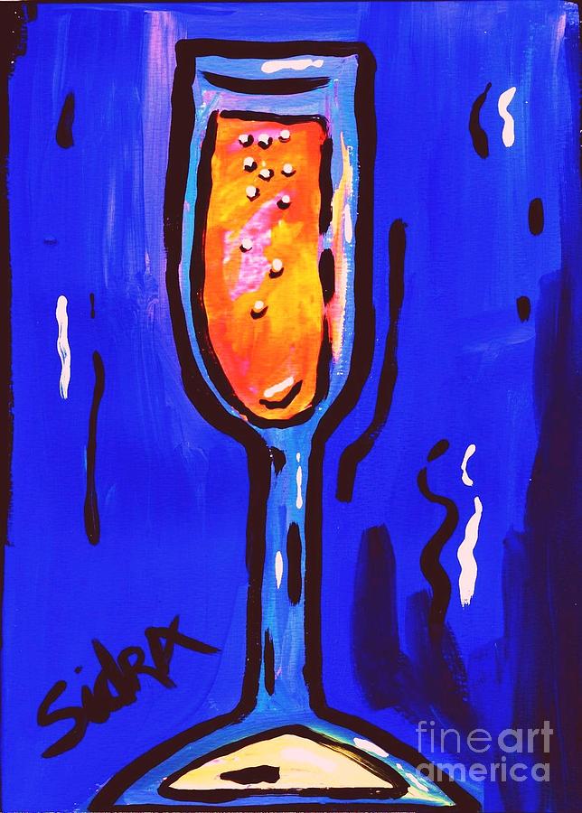 Champagne Painting - SidzArt Pop Art Series 2002 Champagne Celebration by Sidra Myers