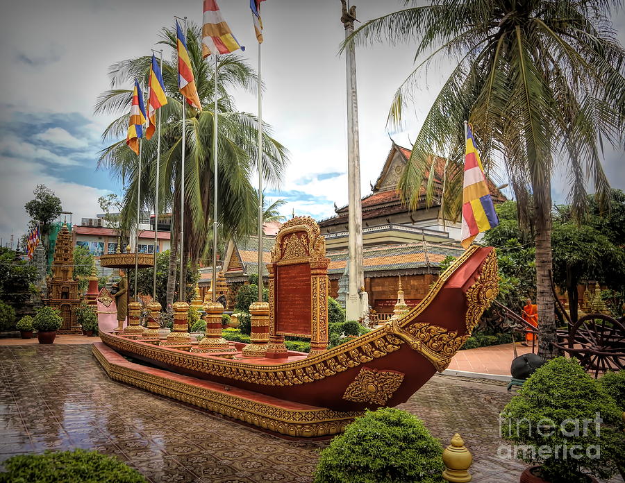 Siem Reap Monk Temple Boats Display  Photograph by Chuck Kuhn