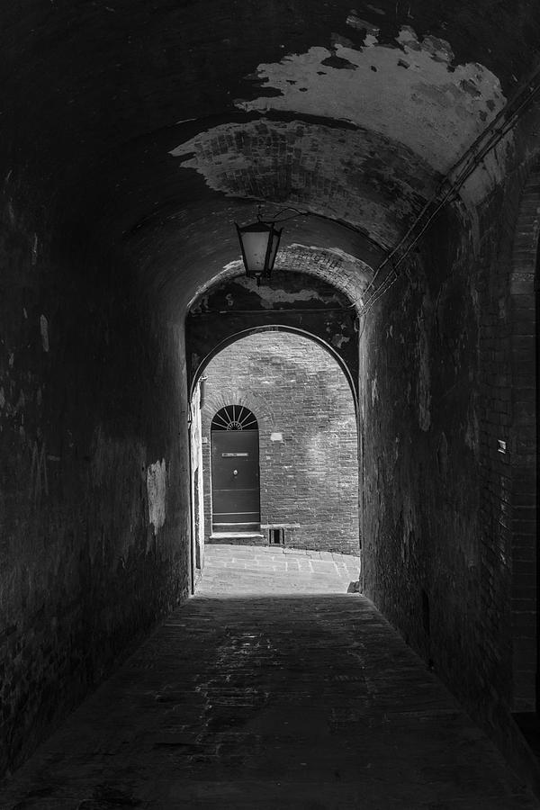 Siena Alley Black and White  Photograph by John McGraw