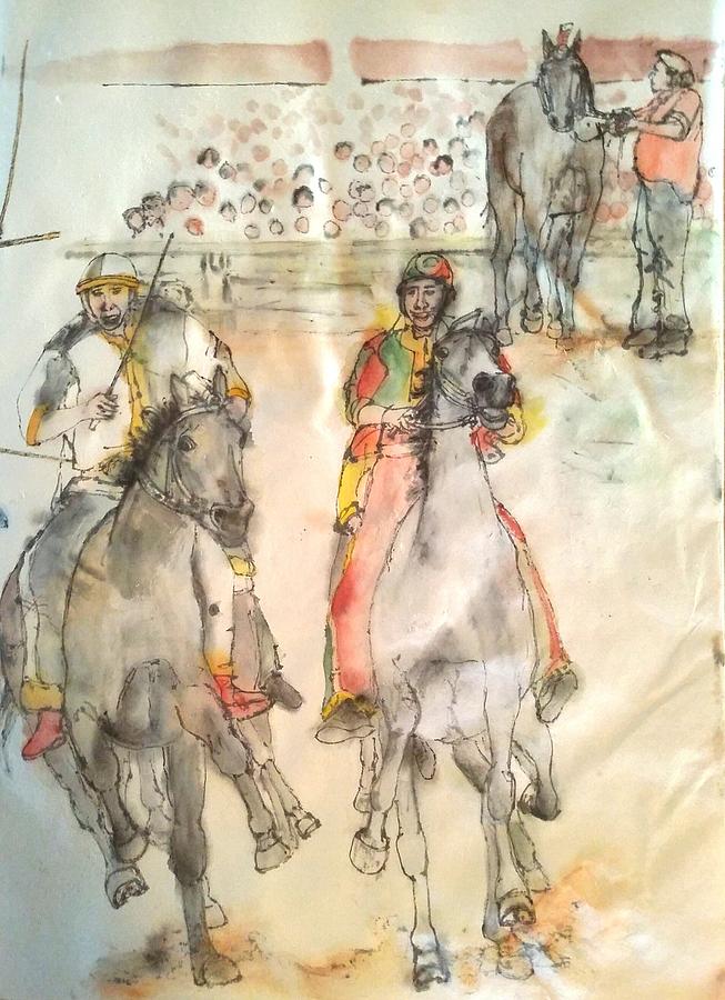 Siena and their Palio album #15 Painting by Debbi Saccomanno Chan