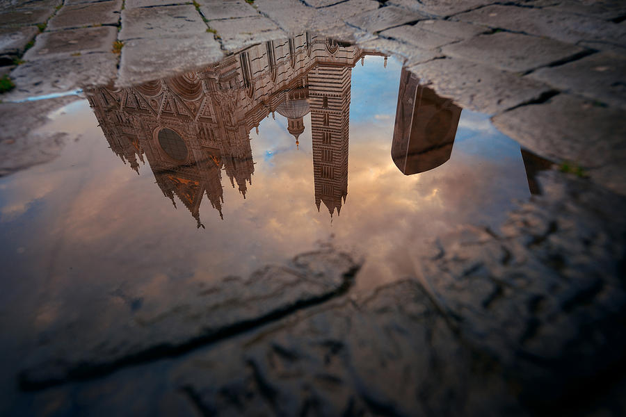 Siena Cathedral reflection Photograph by Songquan Deng