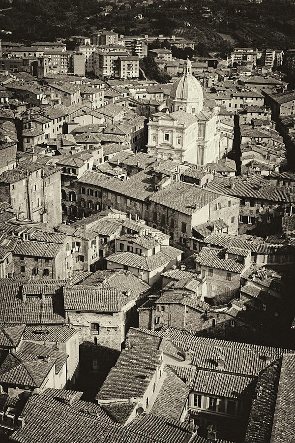 Siena from above antiqued Photograph by Cliff Wassmann