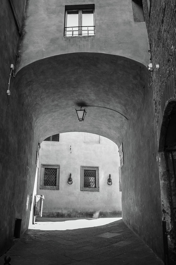Siena Italy Alley Black and White  Photograph by John McGraw