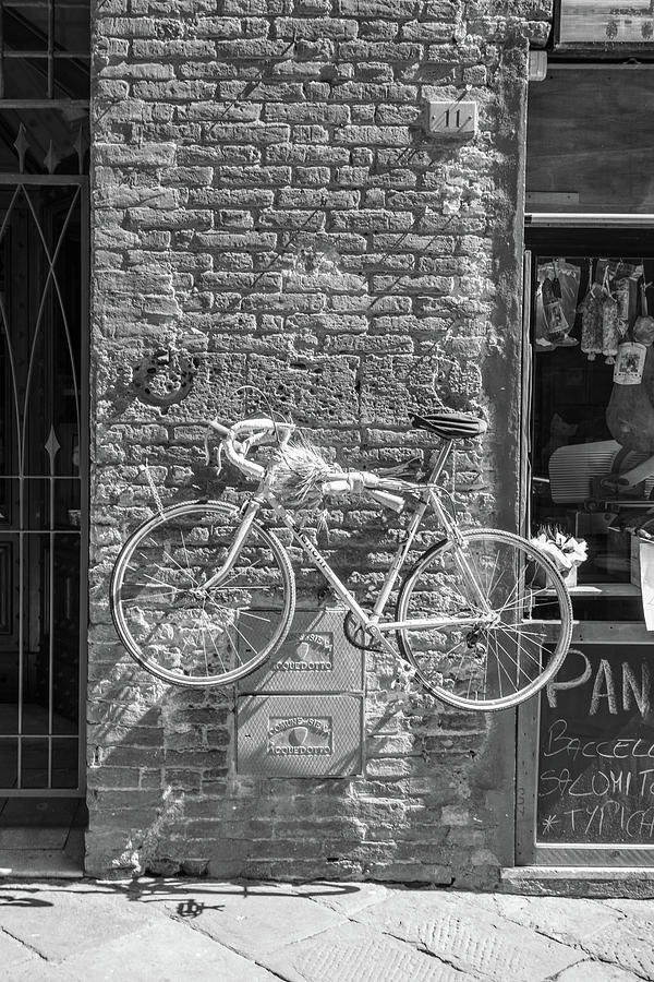 Siena Italy Bike on Wall  Photograph by John McGraw