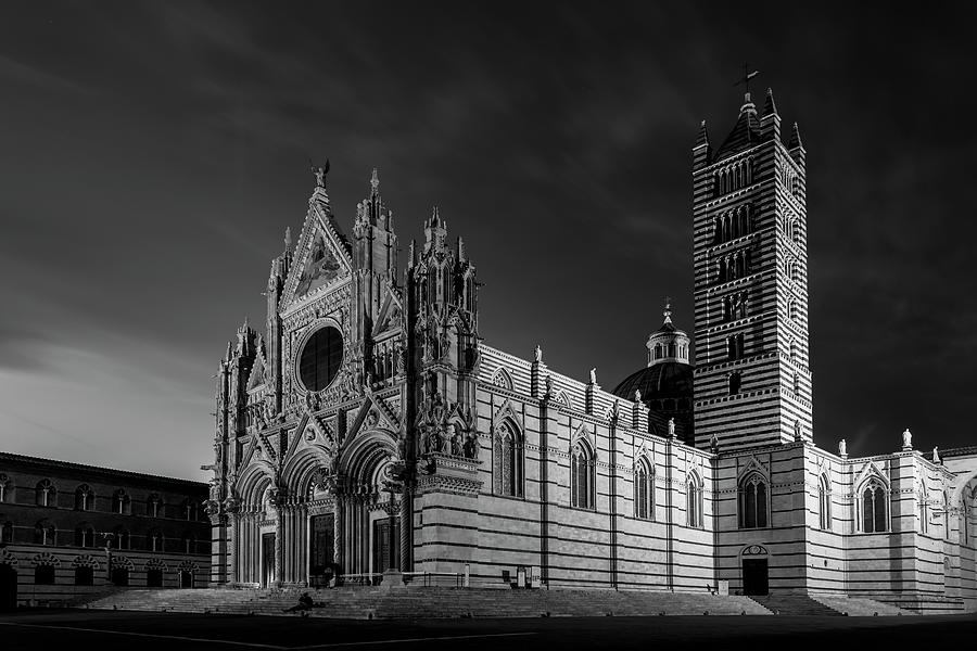 Landmark Photograph - Siena Italy Cathedral BW by Joan Carroll