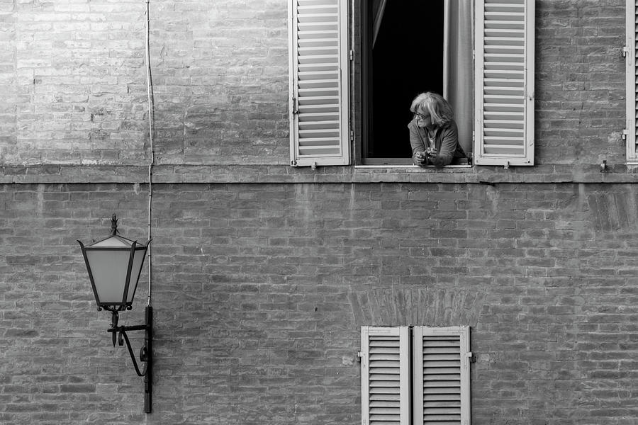 Siena Italy Woman and Window  Photograph by John McGraw