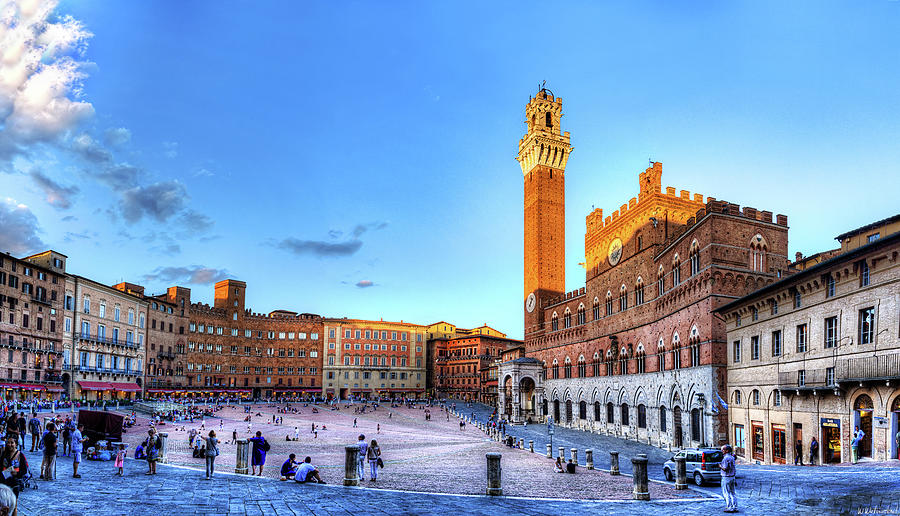 Siena - sunset in piazza del Campo Photograph by Weston Westmoreland