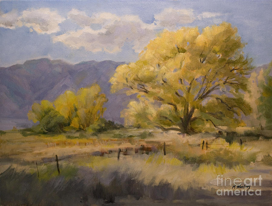 Mountain Painting - Sierra Breezes - Owens Valley Sierra Painting by Karen Winters
