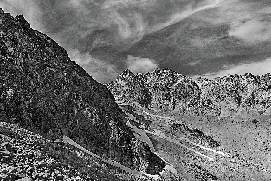 Black And White Photograph - Sierra clouds and rock by Geoffrey Ferguson