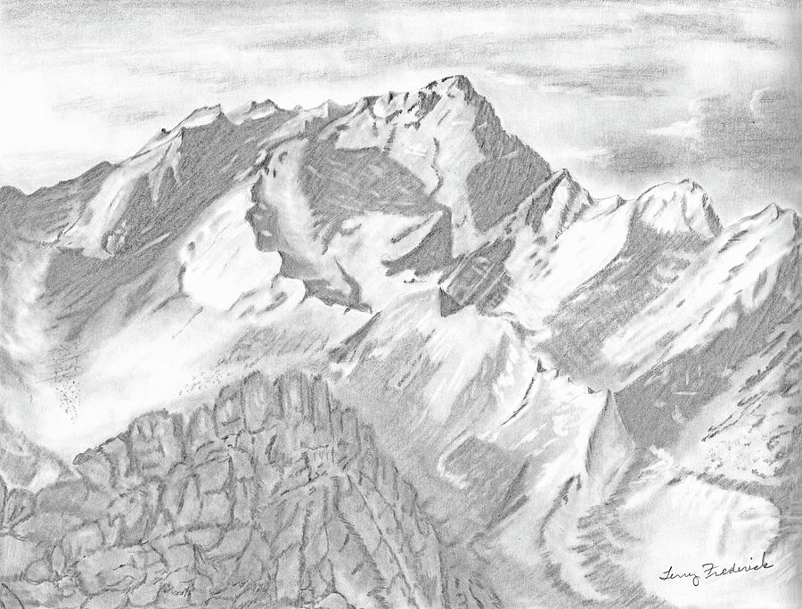 Sierra Mts Drawing by Terry Frederick