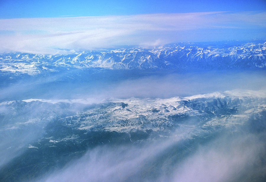 Sierra Nevada Mountains from Airplane Photograph by John Burk