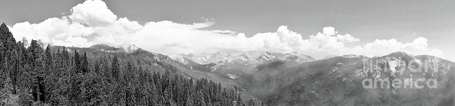 Sierra Nevada Mountains In Black And White Photograph