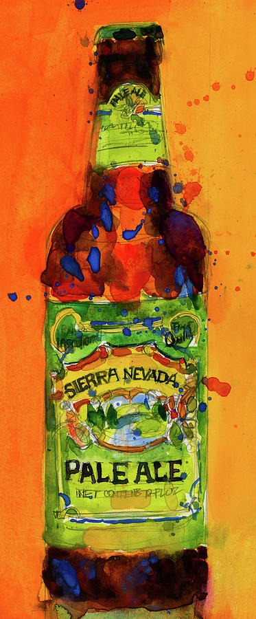 Sierra Nevada Pale Ale Beer Art Print From Original Watercolor - Man Cave - College Dorm -bar Art Painting