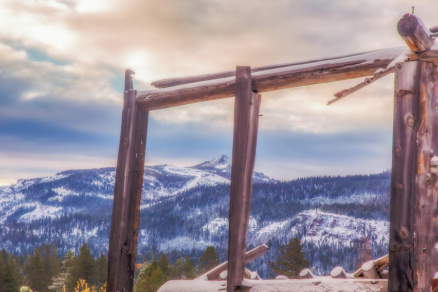 Sierra Nevada Through Wooden Frame Photograph by Marc Crumpler