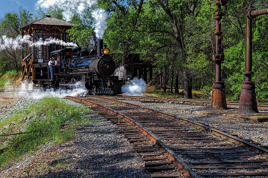 Vintage Photograph - Sierra Railway Locomotive by Thomas Hall