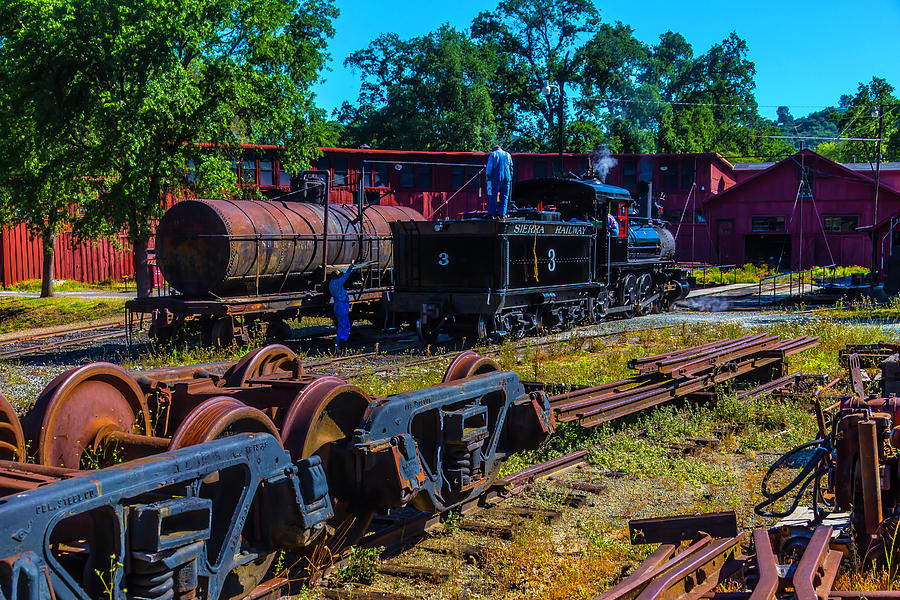 Sierra Railway Train 3 Roundhouse Photograph by Garry Gay