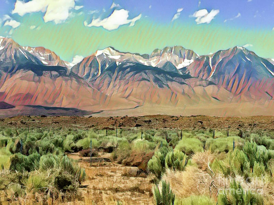 Mountain Digital Art - Sierras I by Jackie MacNair
