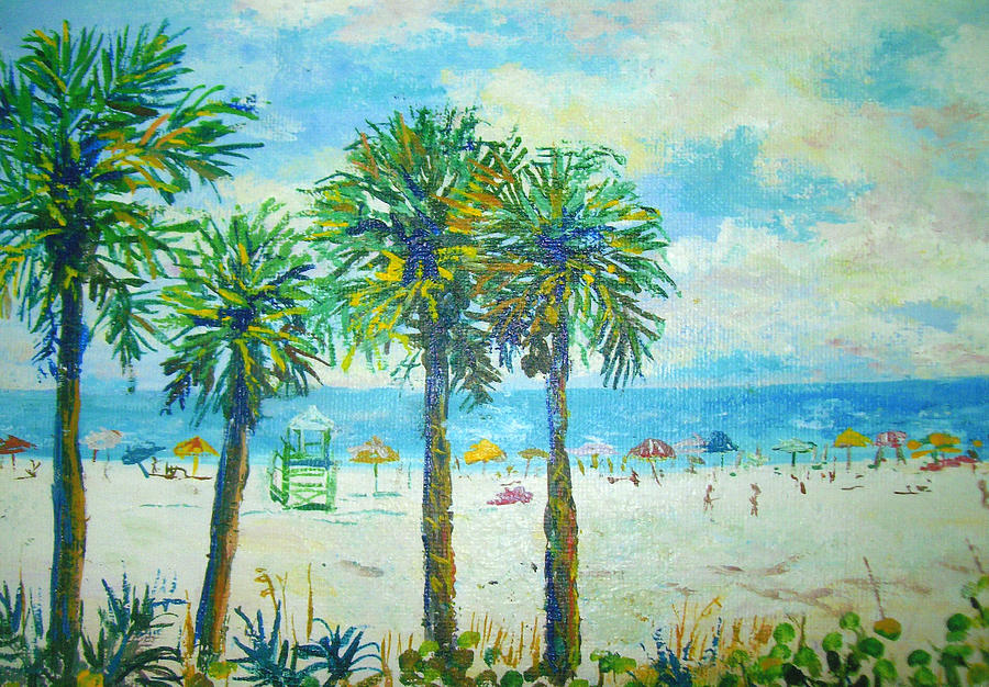 Siesta Key Beach Painting by Lou Ann Bagnall