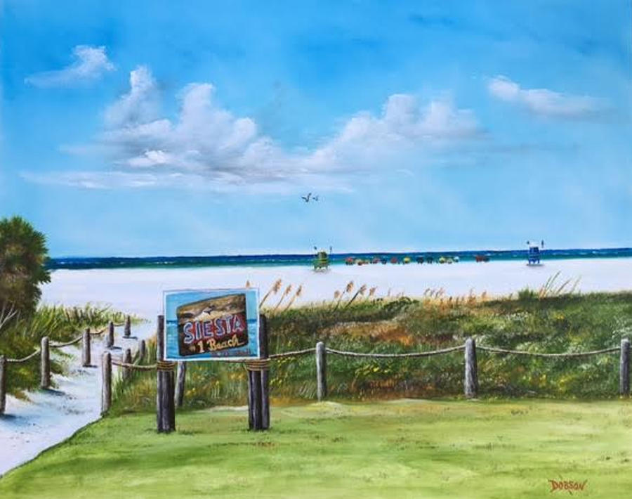 Siesta Key Public Beach Painting by Lloyd Dobson