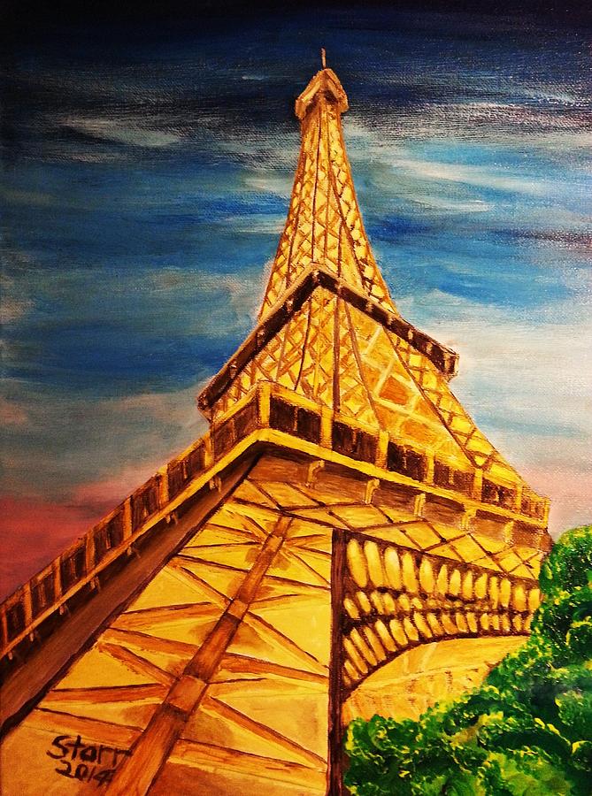 Eiffel Tower Looking Up Painting