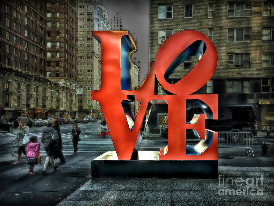 Sights in New York City - Love Statue Photograph by Walt Foegelle