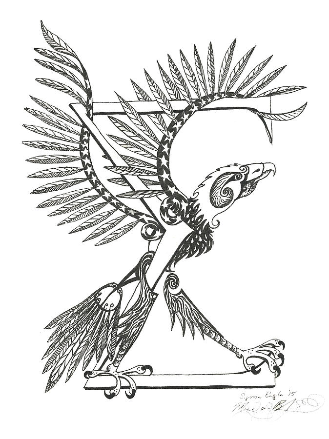 Sigma Eagle Drawing by Melinda Dare Benfield