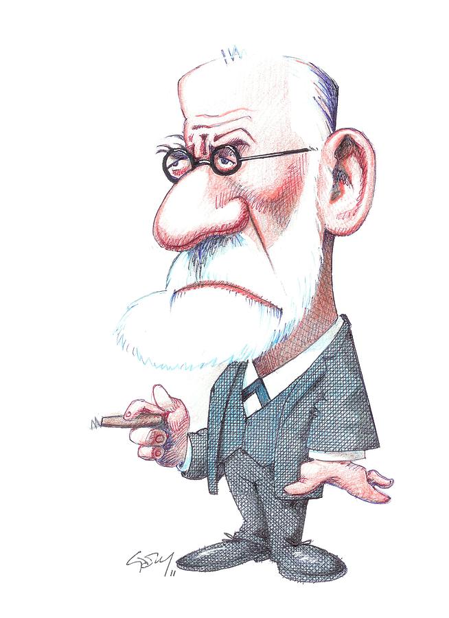 Sigmund Freud, Caricature Photograph by Gary Brown