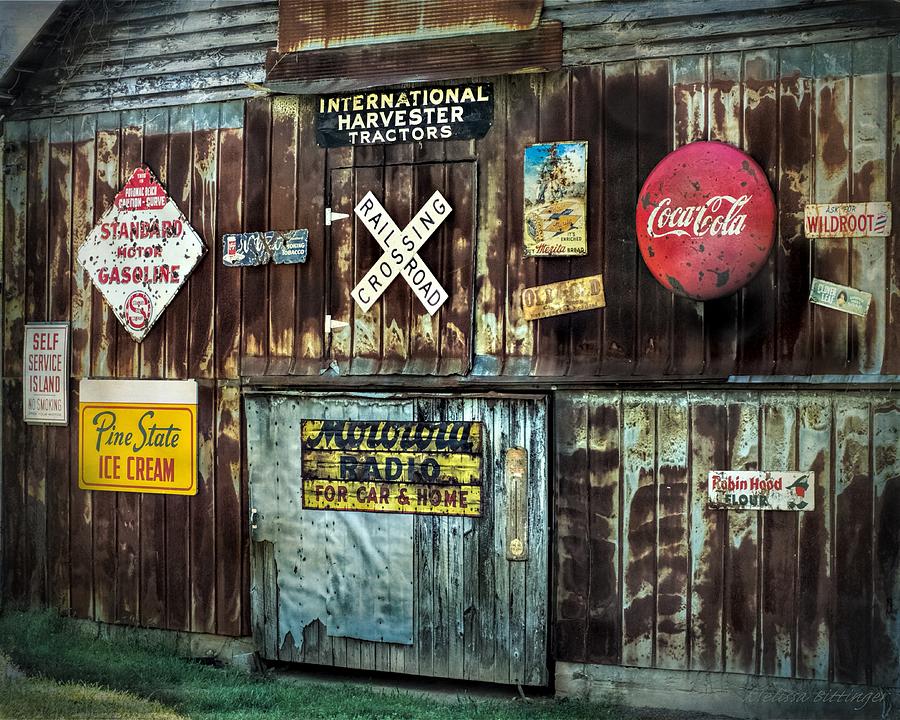 Sign Barn, Vintage Metal Signs on Old Barn Photograph by Melissa Bittinger