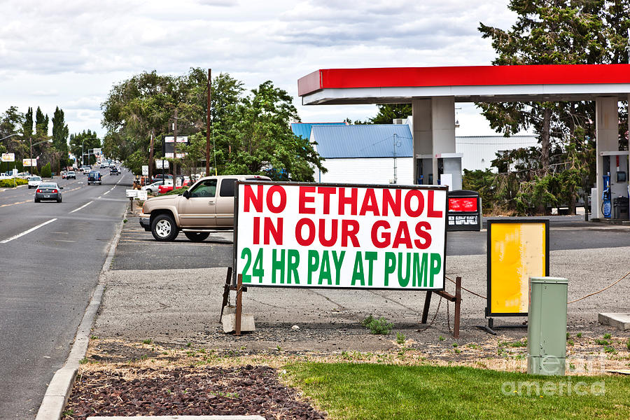 Gas Pump Photograph - Sign No Ethanol In Our Gas by Inga Spence