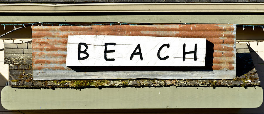 Sign of a Beach Photograph by Bob VonDrachek