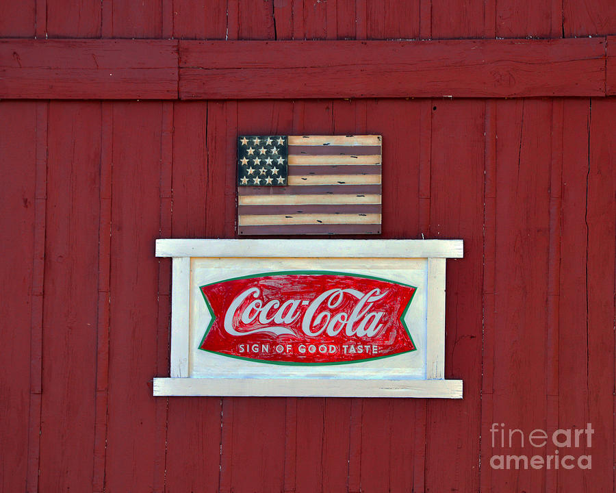 Red Barn and Flag Photograph by Catherine Sherman