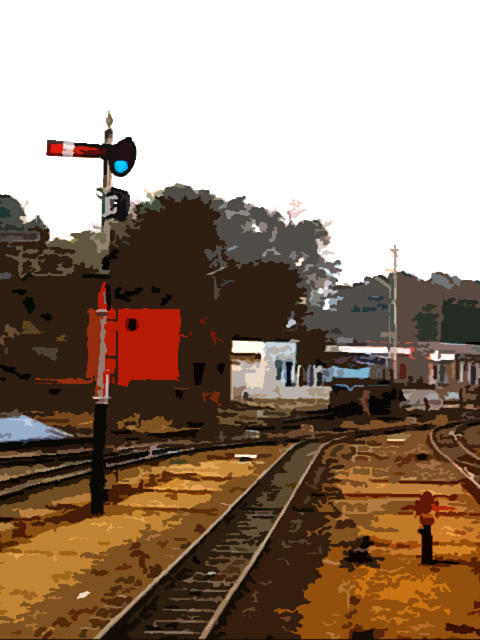 Signal post at Kalka Station Photograph by Padamvir Singh