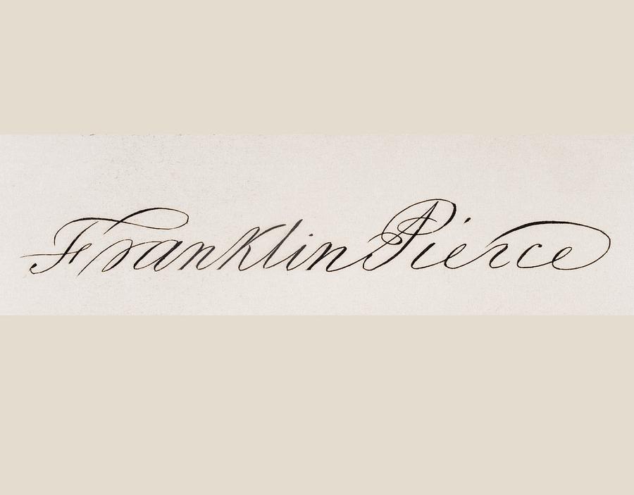 Signature Of Franklin Pierce 1804 To Drawing by Vintage Design Pics ...