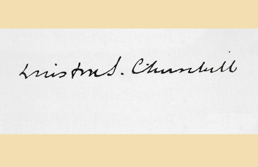 Signature Drawing - Signature Of Winston S. Churchill 1874 by Vintage Design Pics