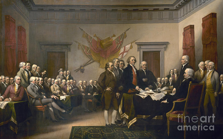 Independence Day Painting - Signing the Declaration of Independence, July 4th, 1776 by John Trumbull