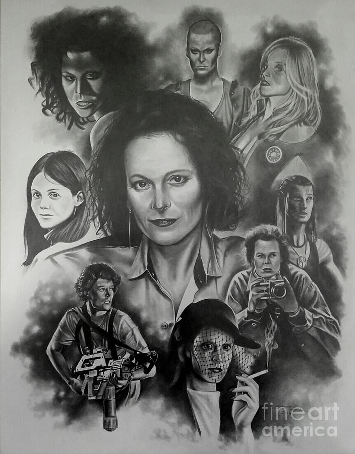 Ghostbusters Drawing - Sigourney Weaver by James Rodgers