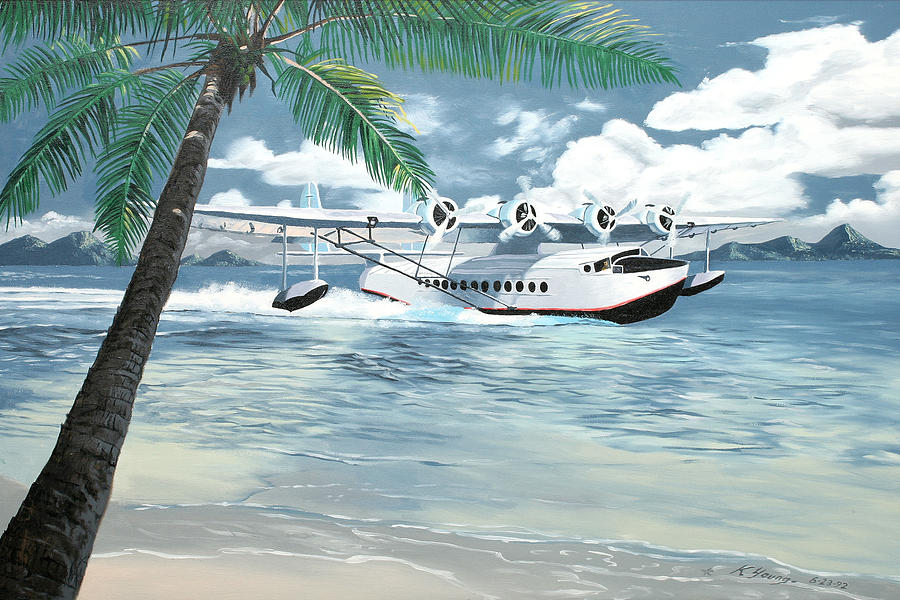 Airplane Painting - Sikorsky S-42 by Kenneth Young
